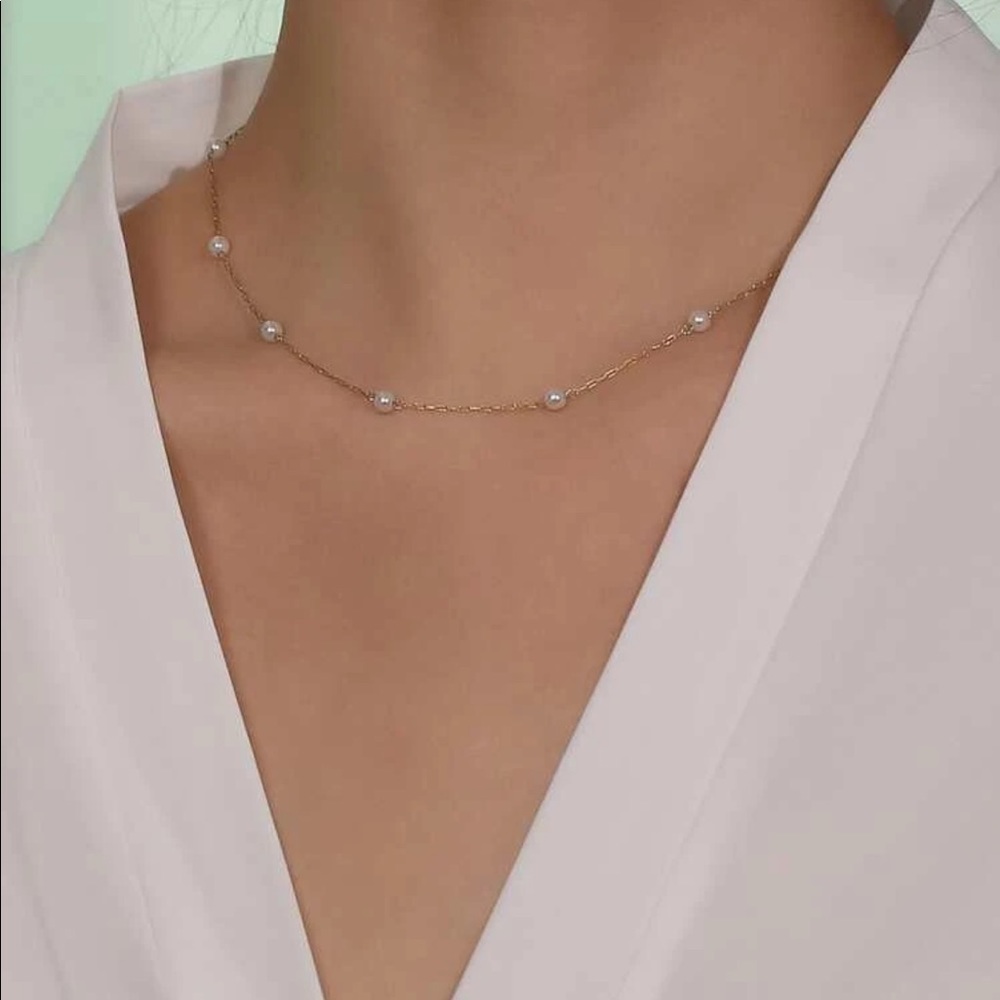 14k Gold Plated with faux pearll